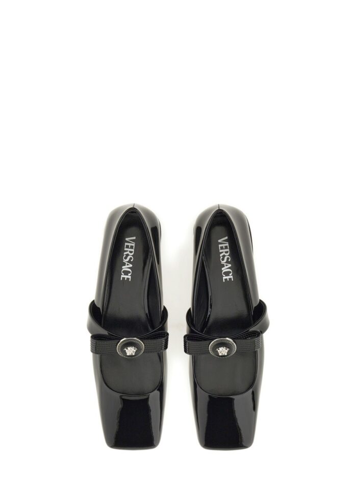 Versace PATENT LEATHER BALLERINA "GIANNI RIBBON"