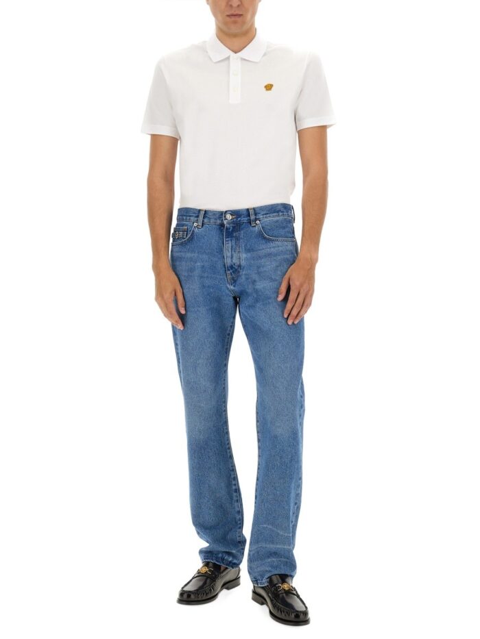 Versace PIQUET POLO SHIRT WITH EMBROIDERY