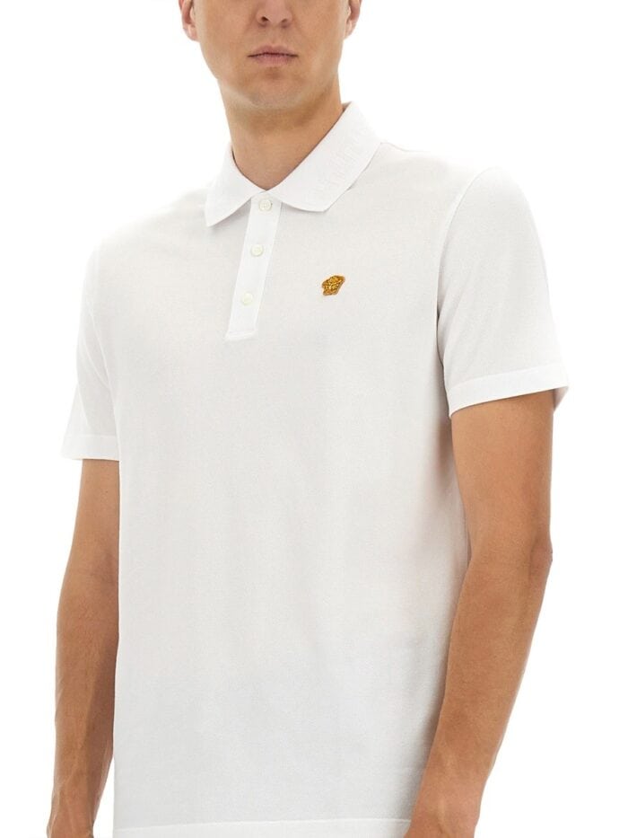 Versace PIQUET POLO SHIRT WITH EMBROIDERY
