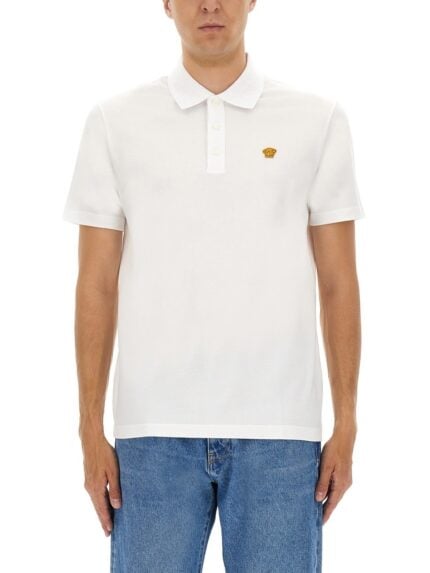 Versace PIQUET POLO SHIRT WITH EMBROIDERY