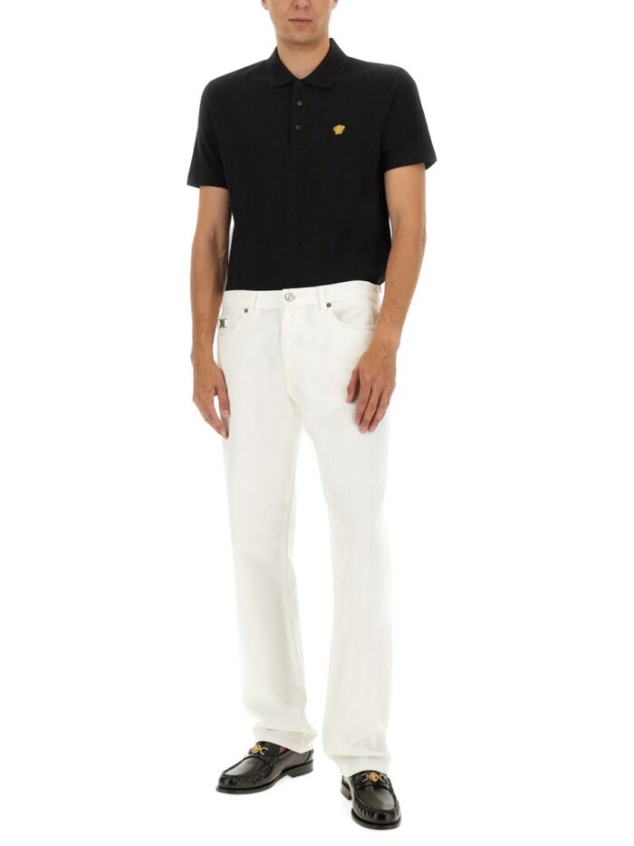 Versace PIQUET POLO SHIRT WITH EMBROIDERY