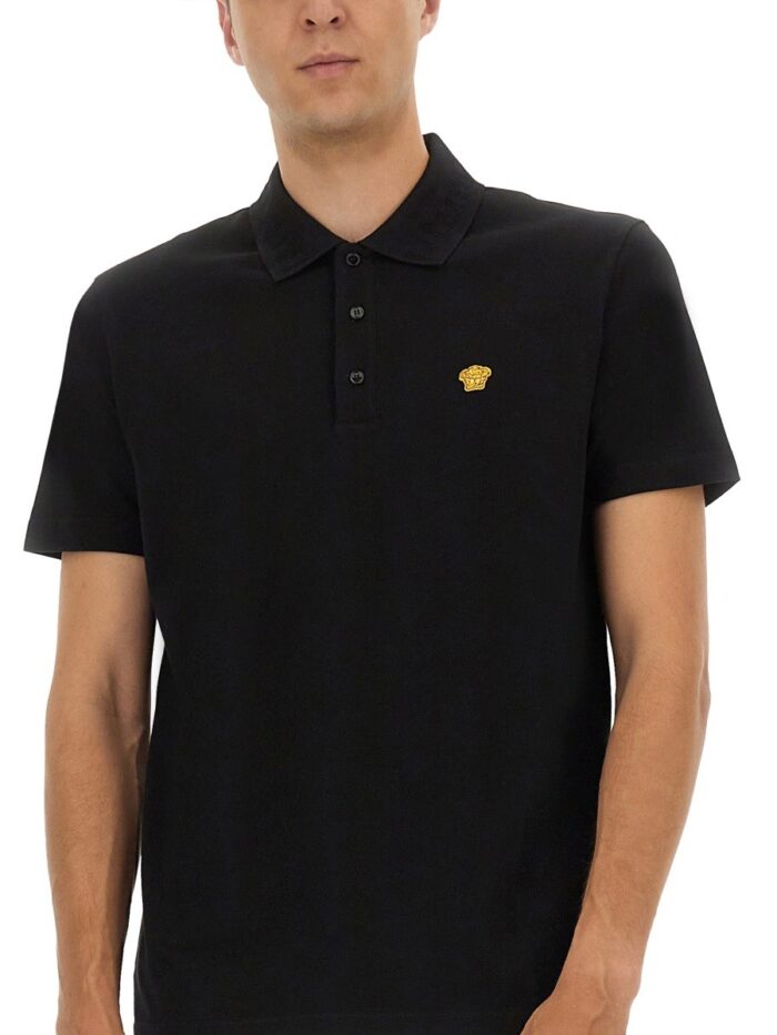 Versace PIQUET POLO SHIRT WITH EMBROIDERY