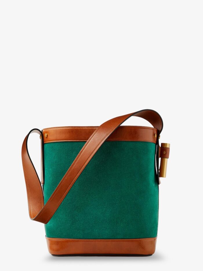 Versace Pivot Suede Bucket Bag