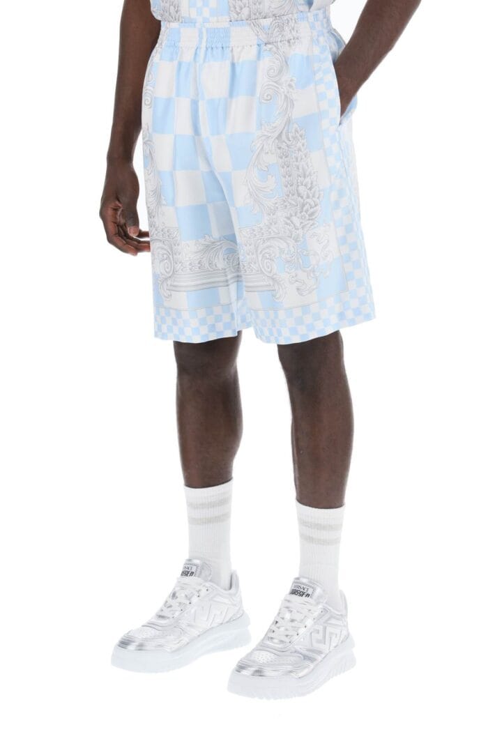 VERSACE Printed Silk Bermuda Shorts Set