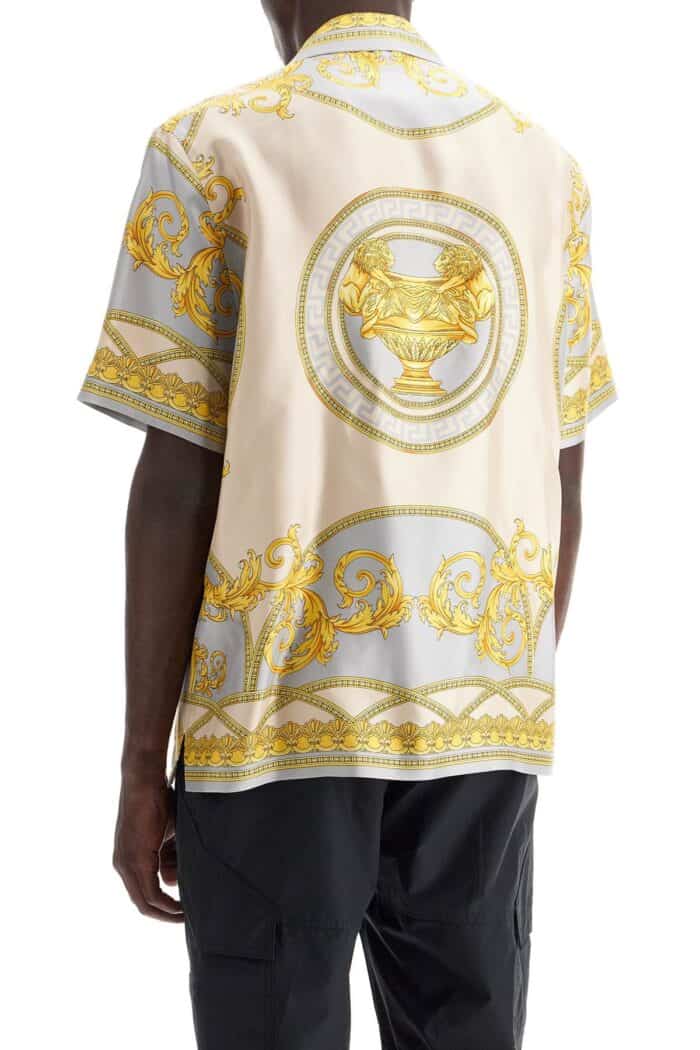 VERSACE 'printed Silk Bowling Shirt From The Gods' Collection