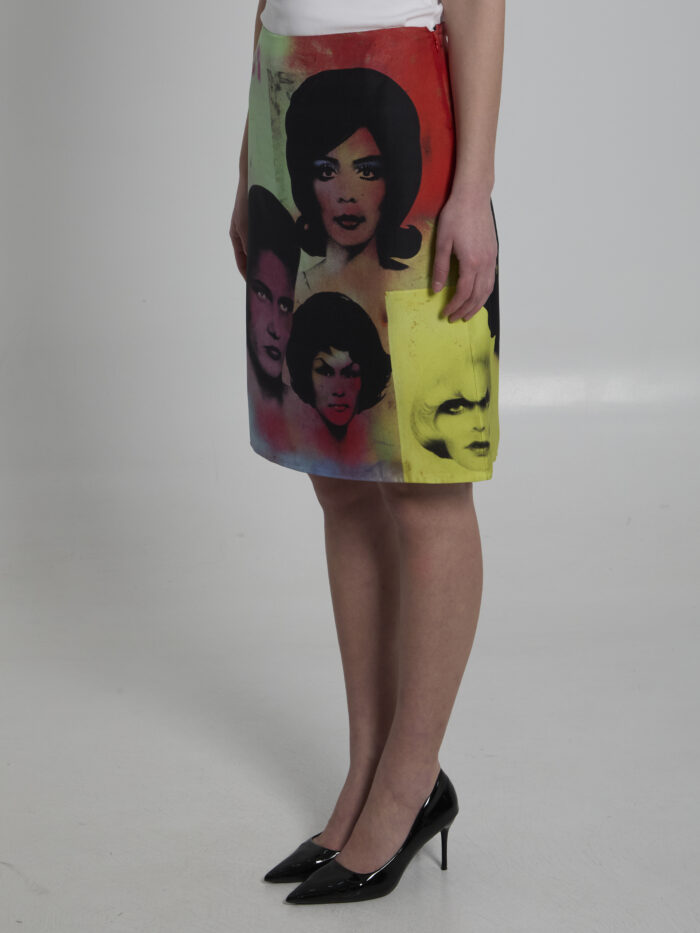 Versace Printed silk skirt