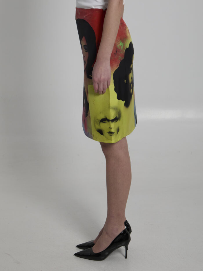 Versace Printed silk skirt