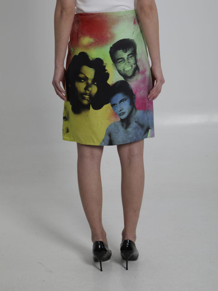 Versace Printed silk skirt