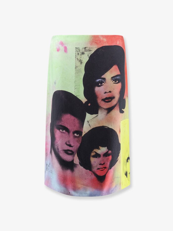 Versace Printed Silk Twill Midi Skirt