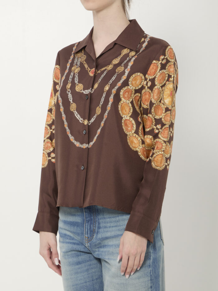 Versace Printed silk twill shirt