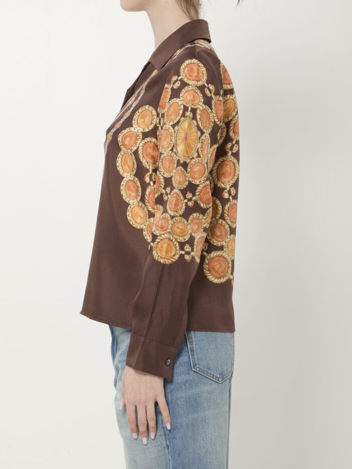 Versace Printed silk twill shirt