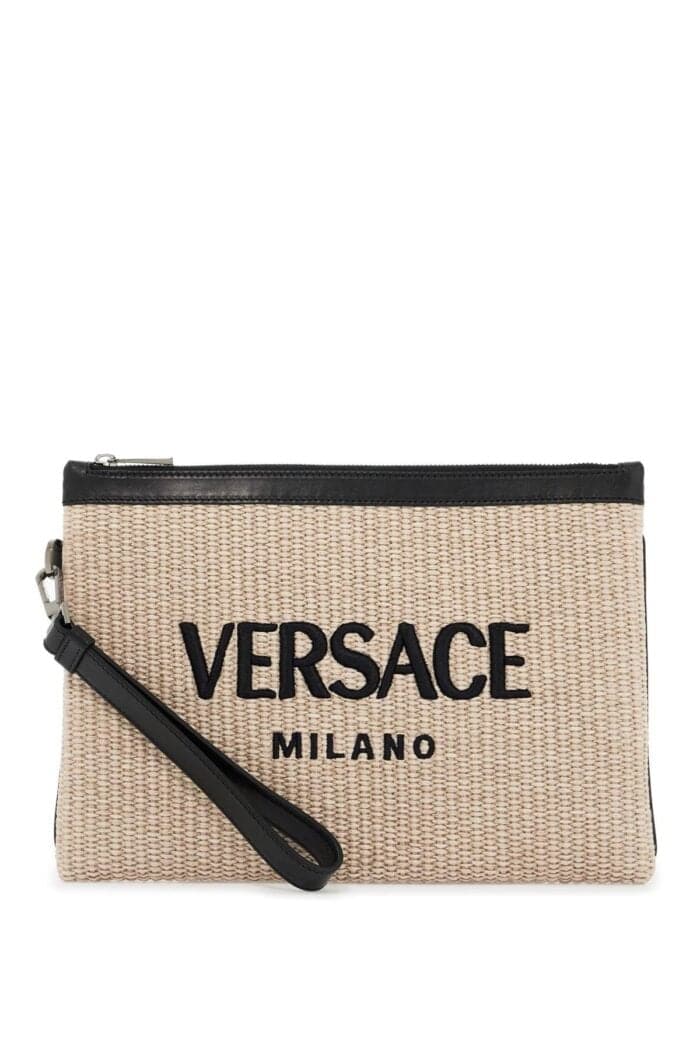 versace raffia pouch for VERSACE Raffia Pouch For