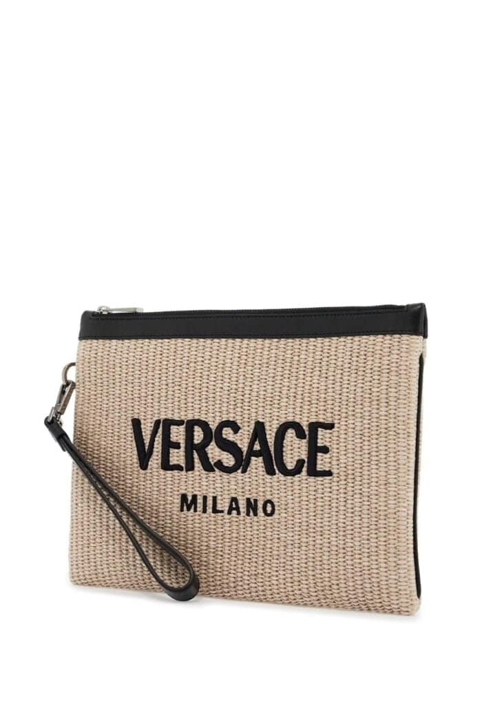 versace raffia pouch for VERSACE Raffia Pouch For