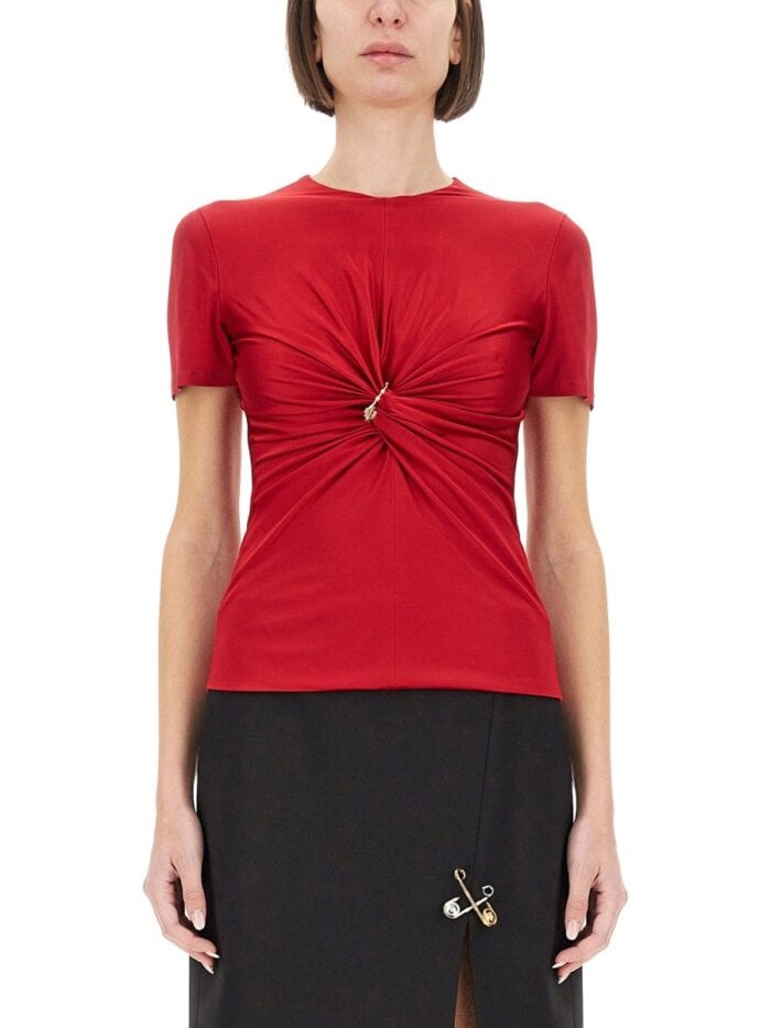 Versace "SAFETY PIN" CURLED TOP