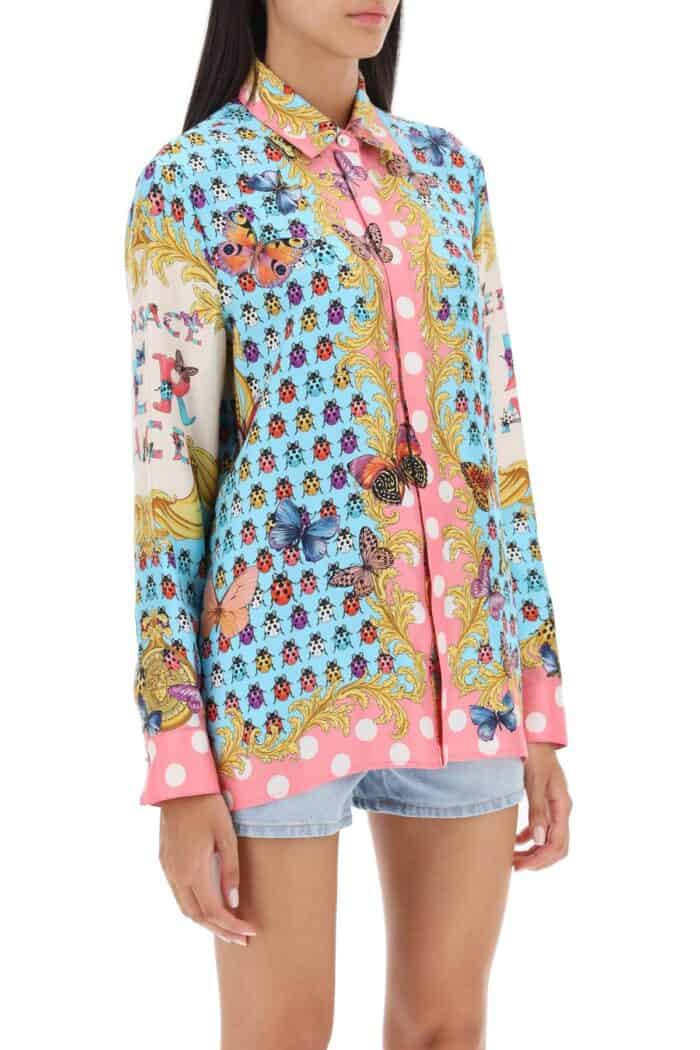 Versace Shirt In Printed Silk