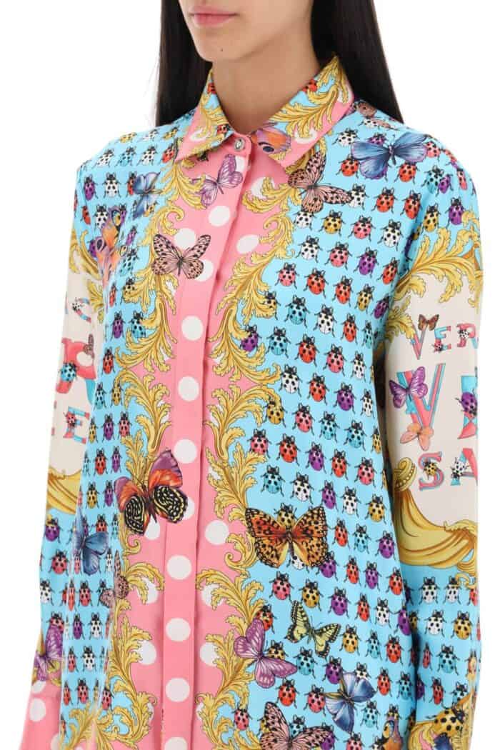 Versace Shirt In Printed Silk