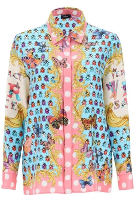 Versace Shirt In Printed Silk