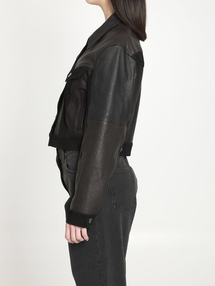 Versace Slim-fit leather blouson