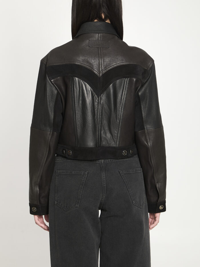 Versace Slim-fit leather blouson