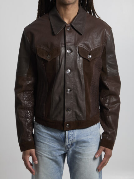 Versace Slim-fit leather blouson
