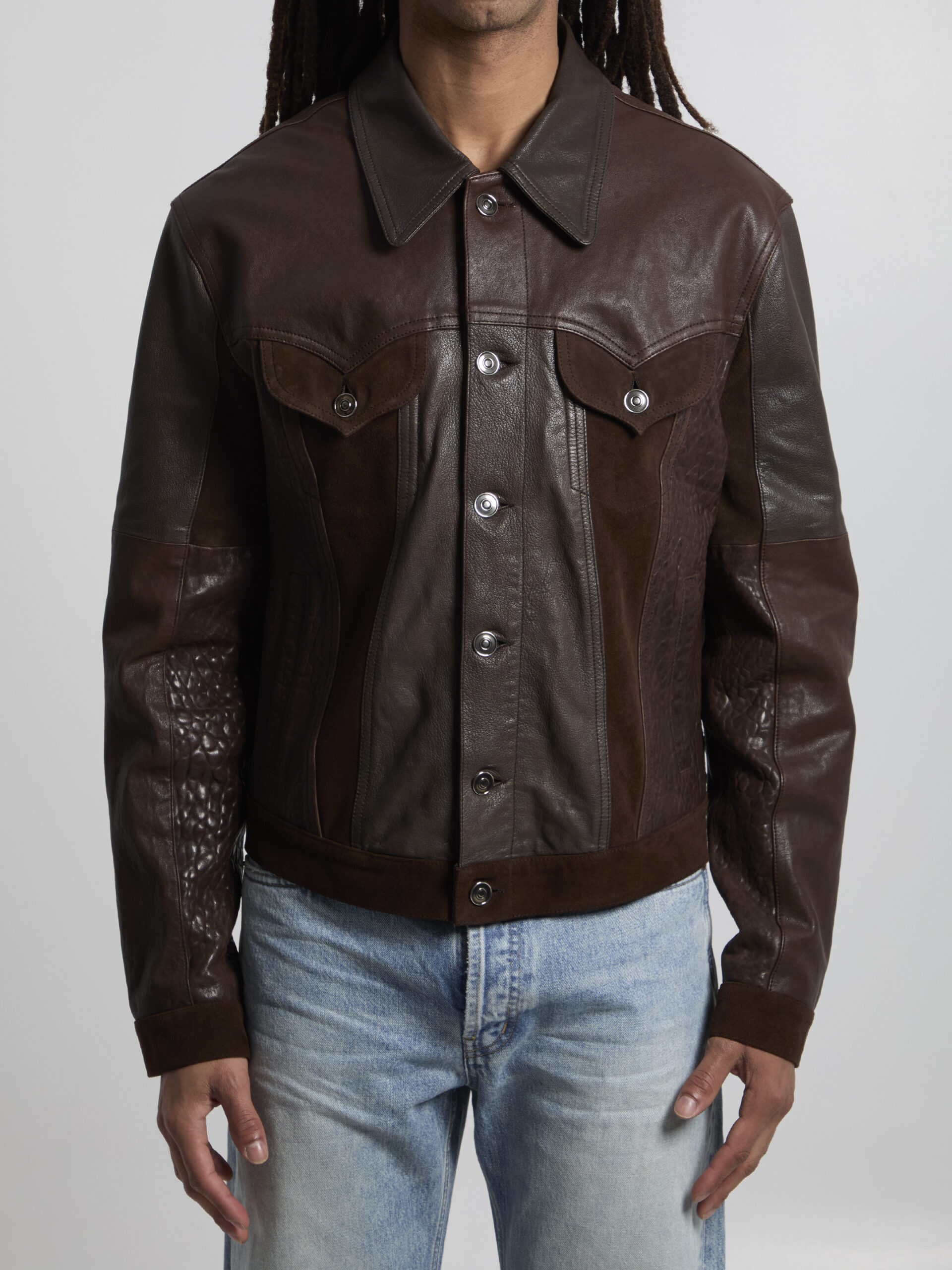 Versace Slim-fit leather blouson