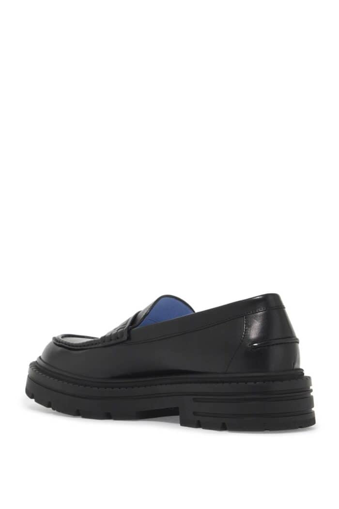 VERSACE Smooth Leather Adriano Loafers In