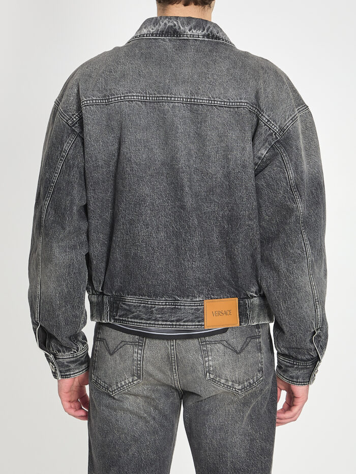 Versace Stone-wash denim bomber jacket