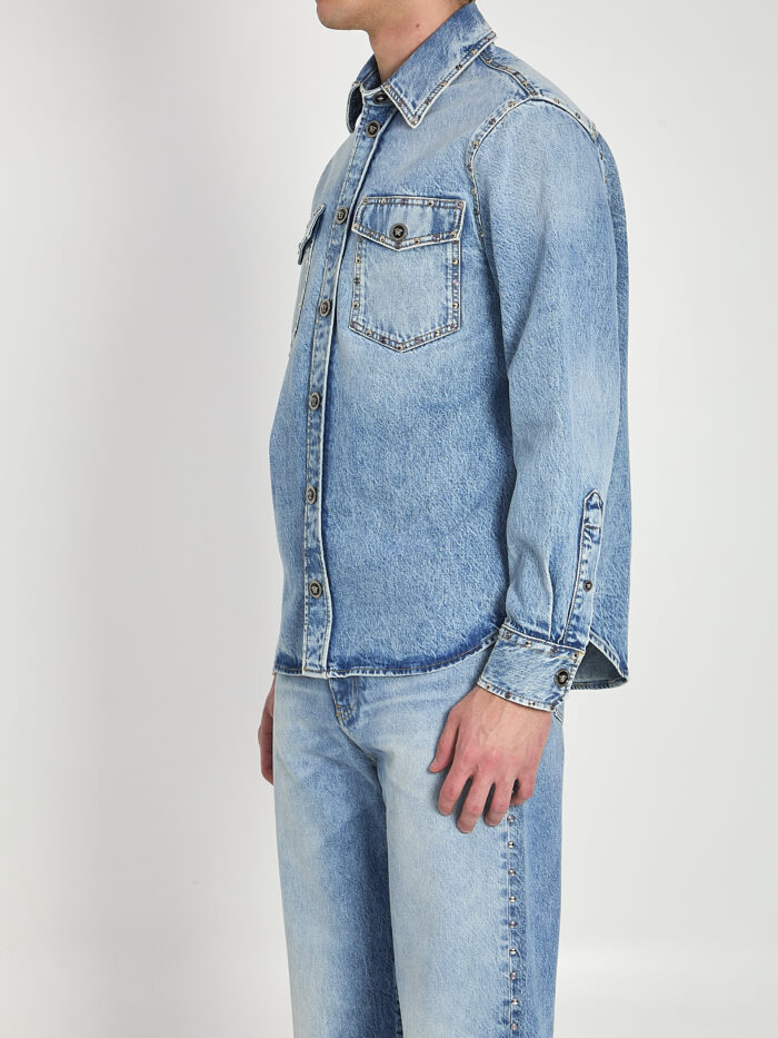 Versace Stone-wash overshirt with studs