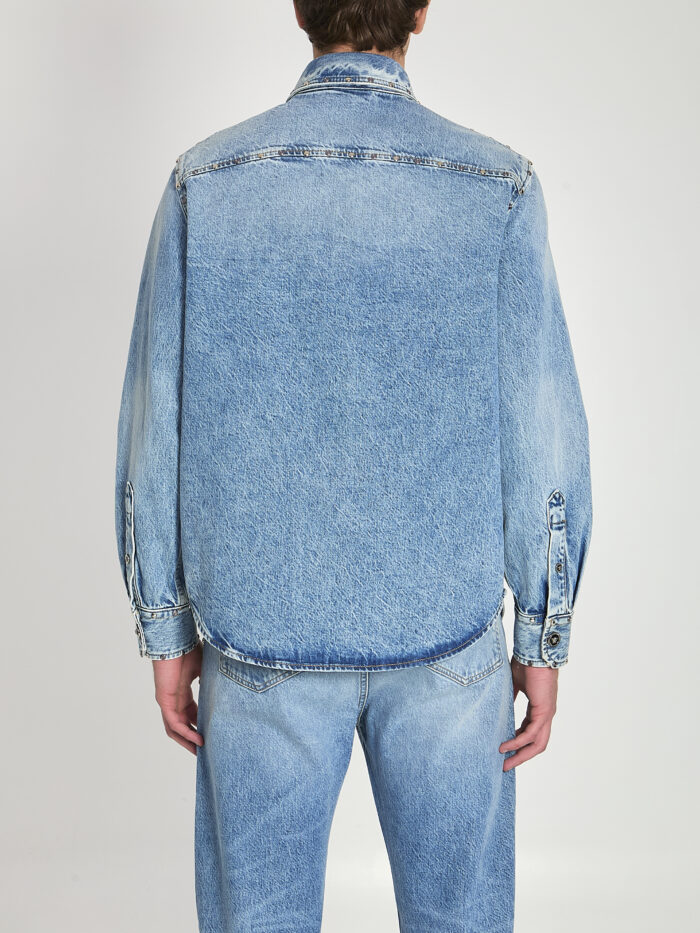 Versace Stone-wash overshirt with studs