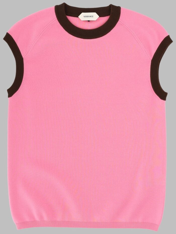 versace top in maglia di cotone Versace TOP IN MAGLIA DI COTONE