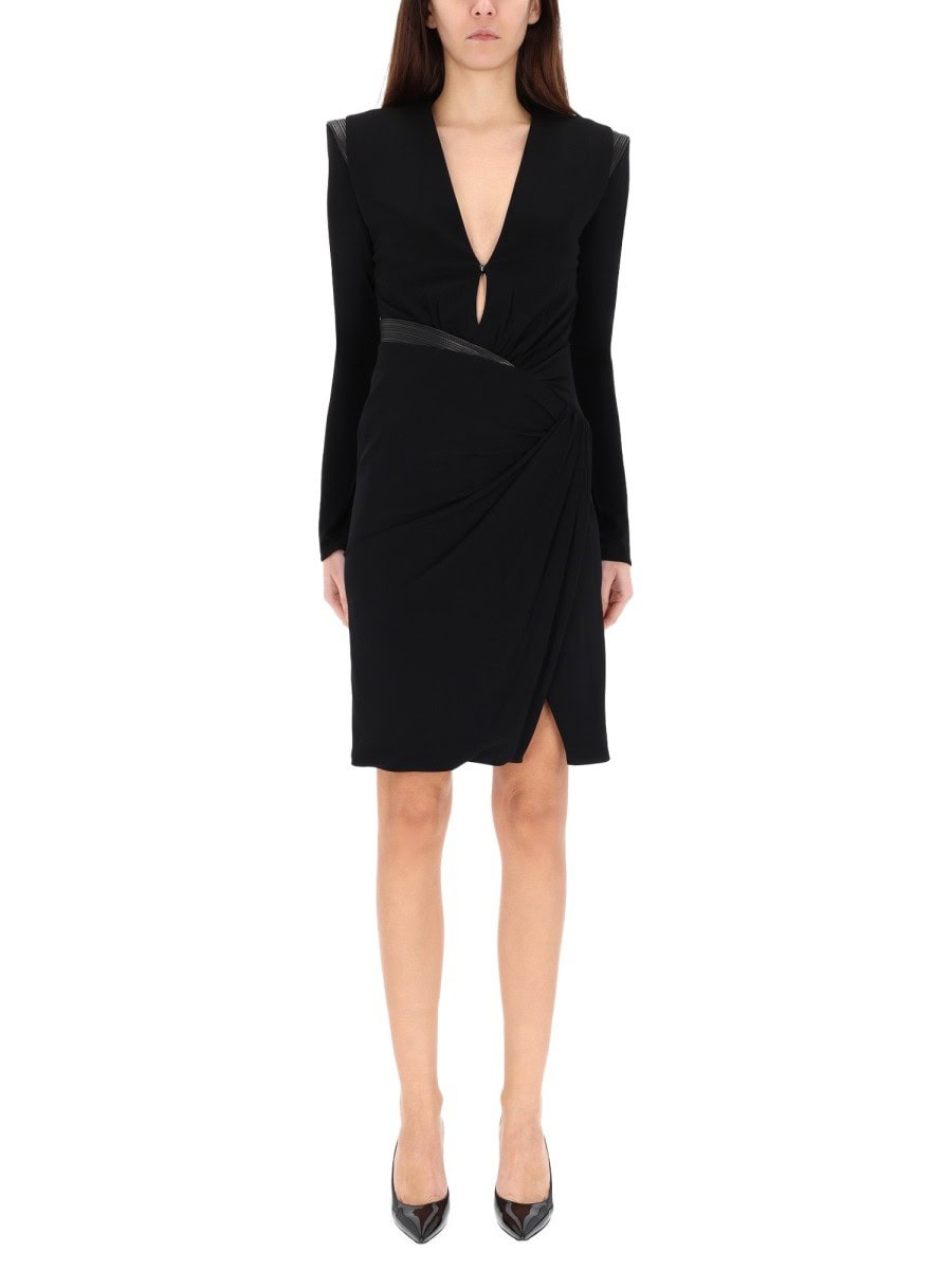 Versace V-NECK MINI DRESS