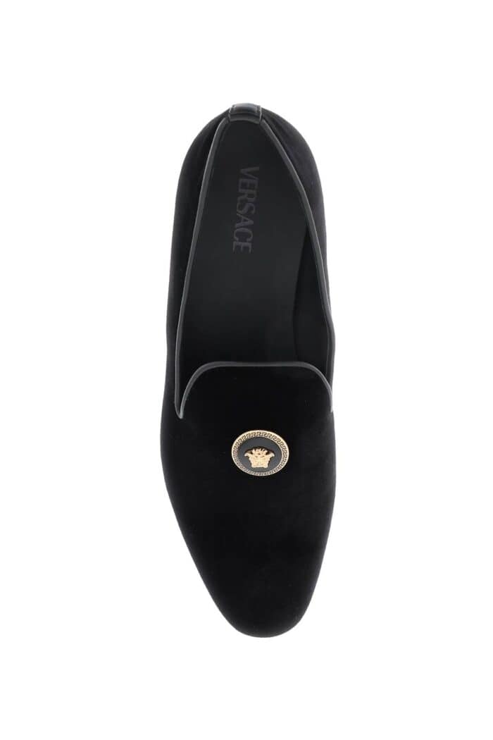 Versace Velvet Medusa Loafers