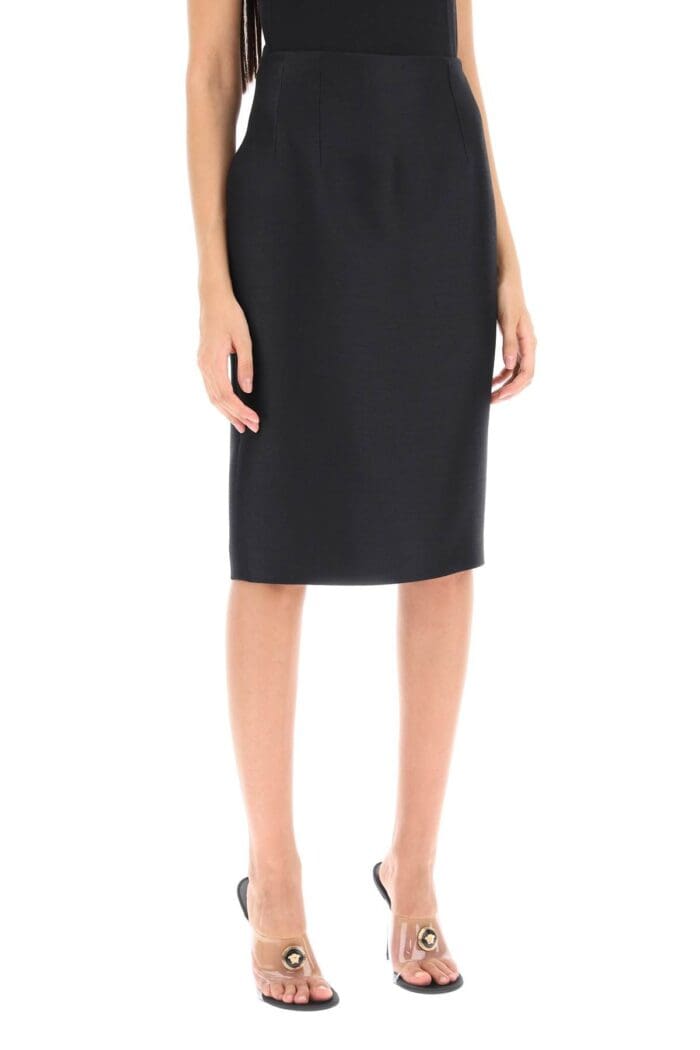 Versace Wool Silk Pencil Skirt