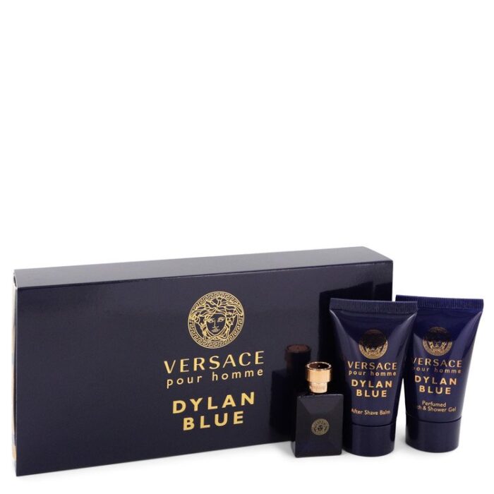 versace pour homme dylan blue by versace gift set 0.17 oz mini edt + 0.8 oz after shave balm + 0.8 oz shower gel Versace Pour Homme Dylan Blue By Versace - Gift Set -- 0.17 Oz Mini EDT + 0.8 Oz After Shave Balm + 0.8 Oz Shower Gel - Image 1