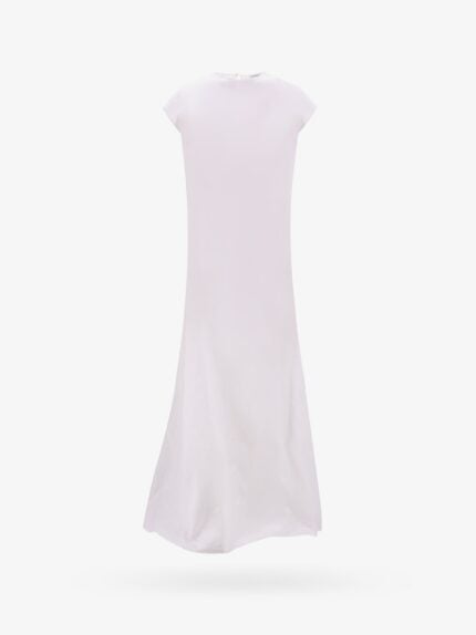VETEMENTS Long Viscose Dress With All-over Ton Sur Ton Logo Print
