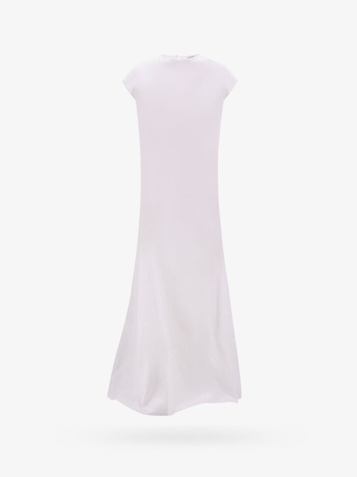 VETEMENTS Long Viscose Dress With All-over Ton Sur Ton Logo Print