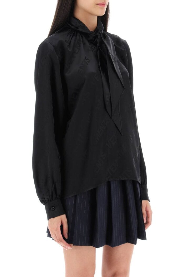 Vetements Scarf Collar Monogram Blouse