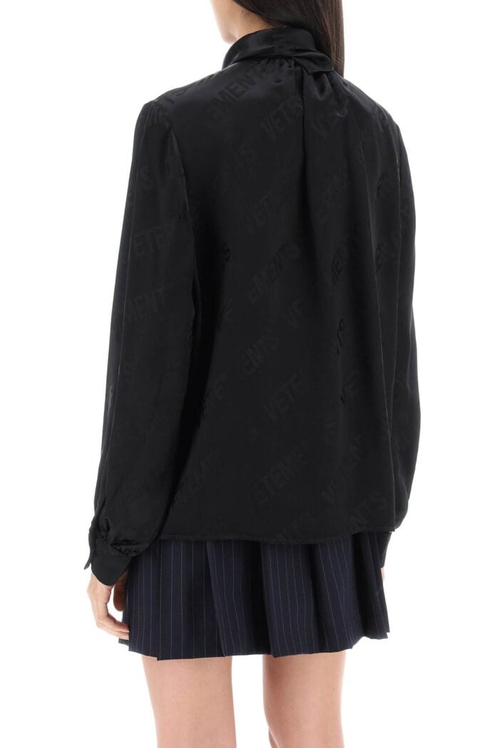 Vetements Scarf Collar Monogram Blouse