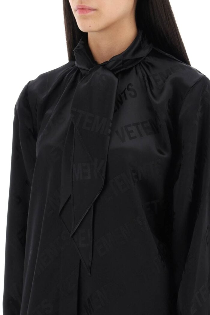 Vetements Scarf Collar Monogram Blouse