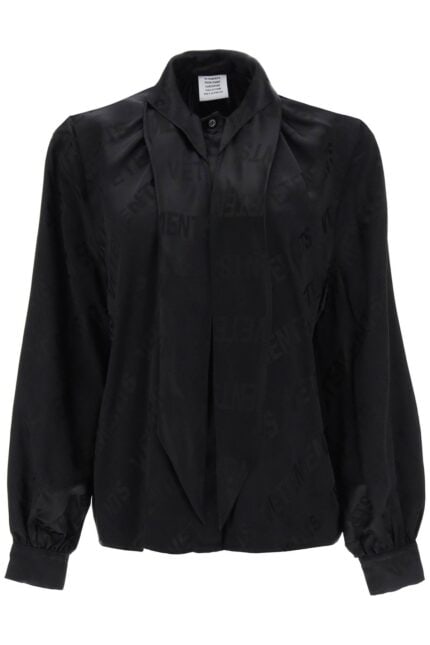 Vetements Scarf Collar Monogram Blouse