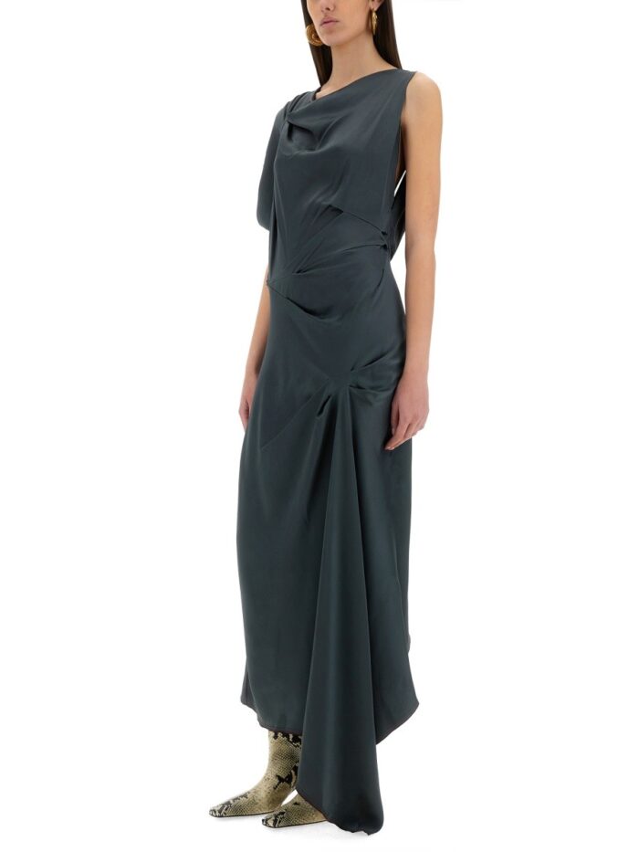 Victoria Beckham ASYMMETRICAL DRAPED MIDI DRESS
