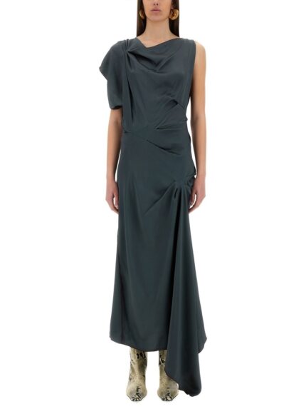 Victoria Beckham ASYMMETRICAL DRAPED MIDI DRESS
