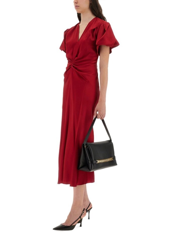 Victoria Beckham V-NECK MIDI DRESS