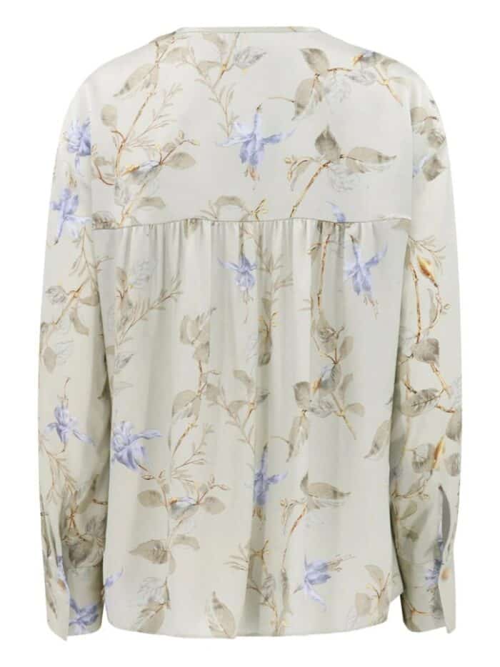 VINCE Bellflower Draped Tie Blouse