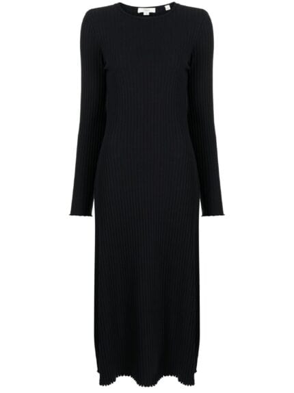 VINCE Rib Ls Crew Nk Dress