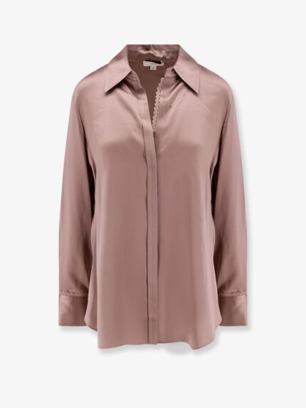 VINCE. Silk Shirt With Lace Trim