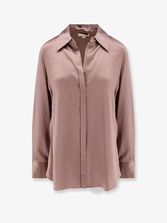 vince. silk shirt with lace trim VINCE. Silk Shirt With Lace Trim