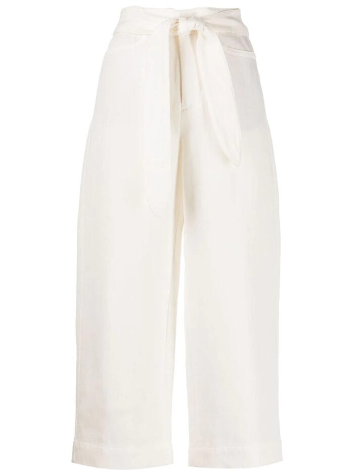 VINCE Tie Front Crop Wide Pant