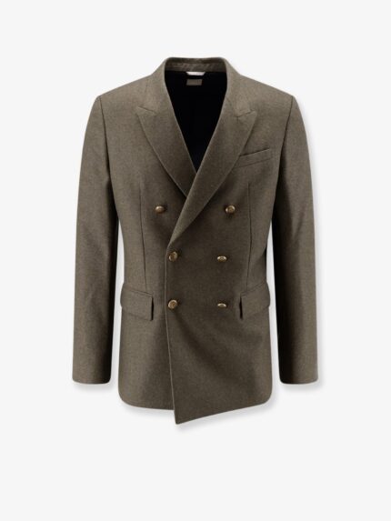 Dior Virgin Wool And Cashmere Flannel Double-breasted Blazer