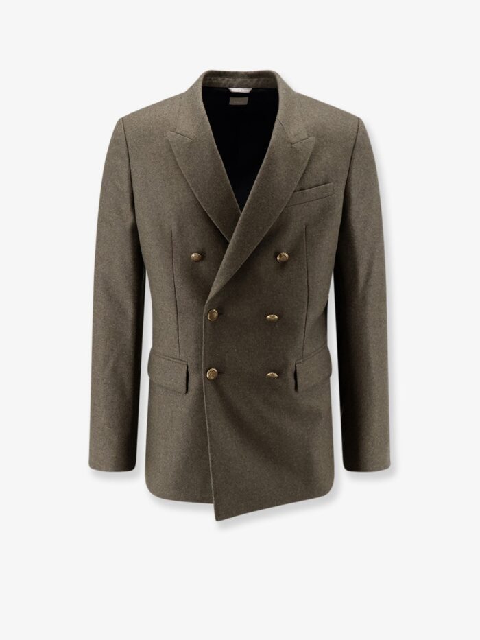 Dior Virgin Wool And Cashmere Flannel Double-breasted Blazer